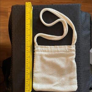 Vintage Cream Beaded Shoulder Bag